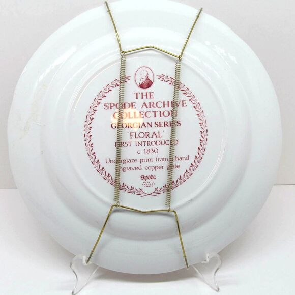 Spode Archive Collection Georgian Series "Floral" 10 1/2" Plate With Hanger - Picture 5 of 6